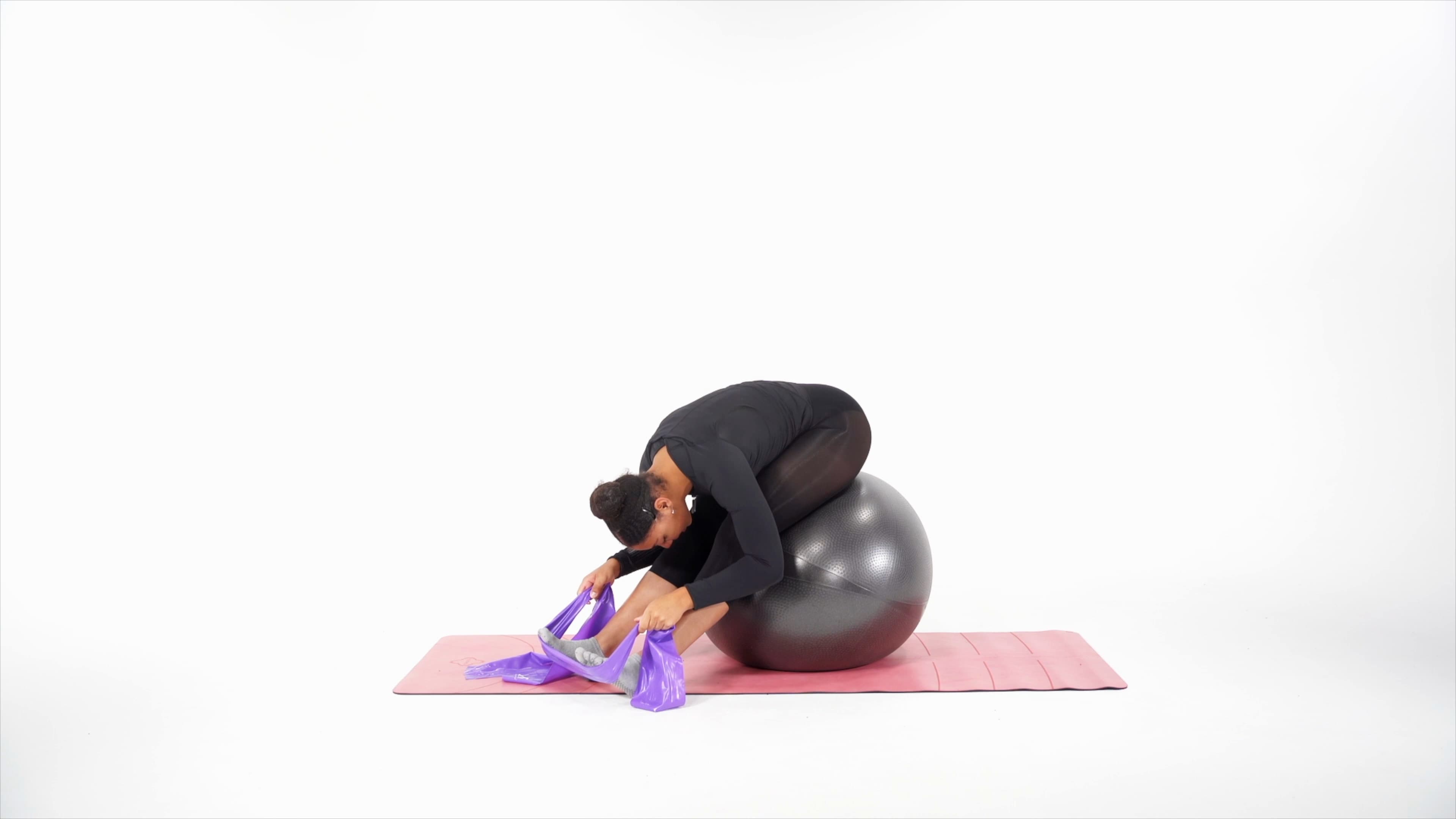 Hamstring stretch with bands